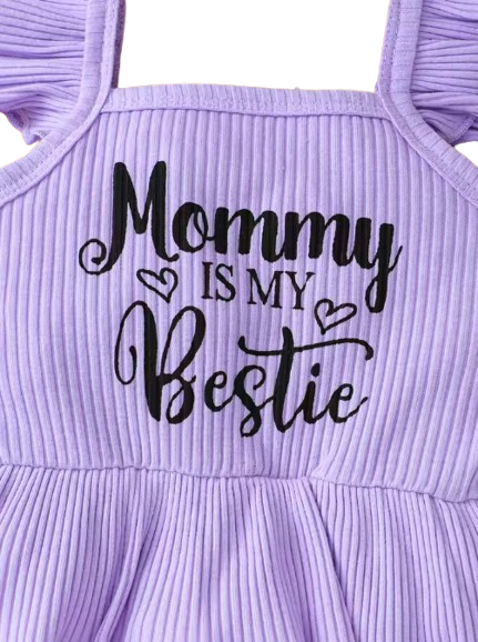 The Valerie - Baby Girl Purple Sleeveless Tops + Floral Print Shorts