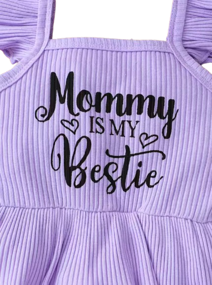 The Valerie - Baby Girl Purple Sleeveless Tops + Floral Print Shorts