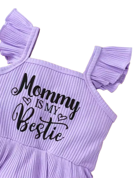 The Valerie - Baby Girl Purple Sleeveless Tops + Floral Print Shorts