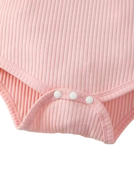 The Emersyn - Baby Girl Pink Cotton Suspender + Digital Printed Bow & Shorts