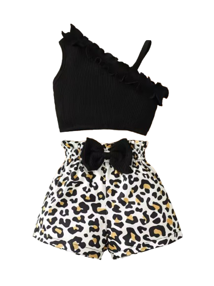 The Margot - Baby Girl Black Sling Sleeveless Cotton Big Bow Print Dress