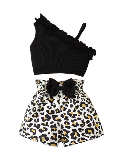 The Margot - Baby Girl Black Sling Sleeveless Cotton Big Bow Print Dress