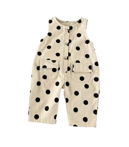The Everleigh - Baby Girl Onepiece Round Dot Sleeveless Rompers