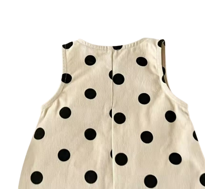The Everleigh - Baby Girl Onepiece Round Dot Sleeveless Rompers