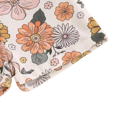 The Alina - Baby Girl Strawberry/Flower Print Denim Sleeveless Straps Buttons Pockets Overalls