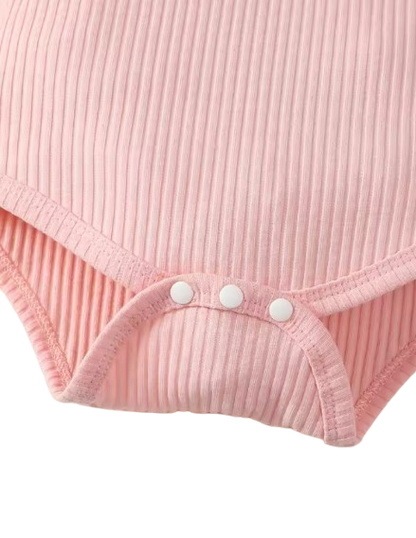 The Kehlani - Baby Girl Pink Tops Cotton Suspender Digital Printed Bow Shorts