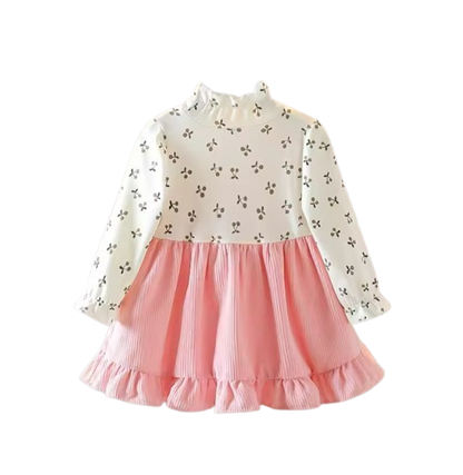 The Juliette - Baby Girl Long Sleeve Dress Floral Lovely Bear Corduroy Strap Style Dress