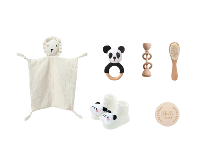The Lukas - Baby Unisex 7PCS Newborn Bath Panda Set Gift Box