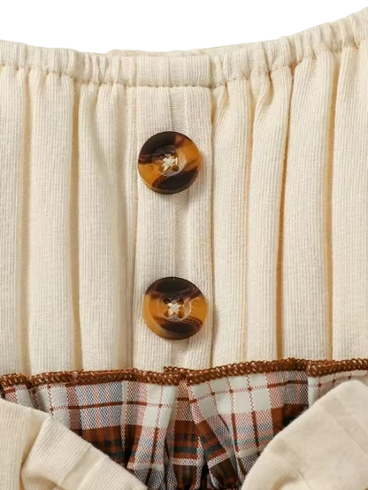 The Ember - Baby Girl  Long Sleeve With Bow Plaid Fashion Cute Dress