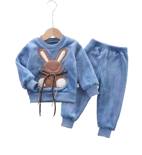 The Wrenley - Baby Unisex Thick Flannel  Cartoon Rabbit Sleepwear