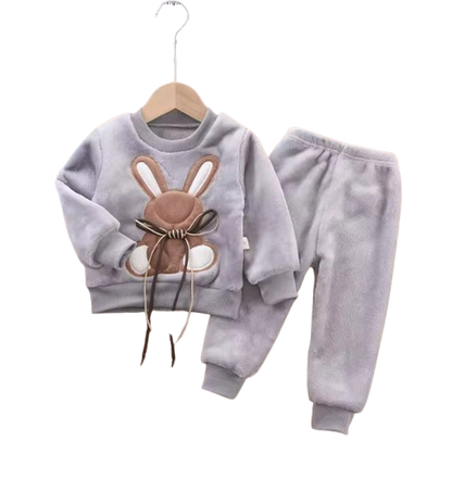 The Wrenley - Baby Unisex Thick Flannel  Cartoon Rabbit Sleepwear