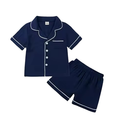 The Nico - Baby Unisex Cotton Linen Solid Colour Pajamas Set