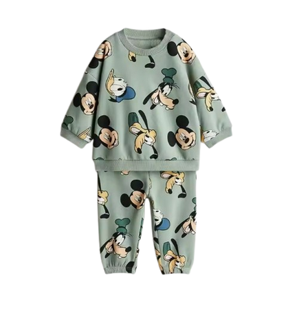 The Rory - Baby Unisex Mickey Long Sleeve Cotton Sweat Shirt + Pants