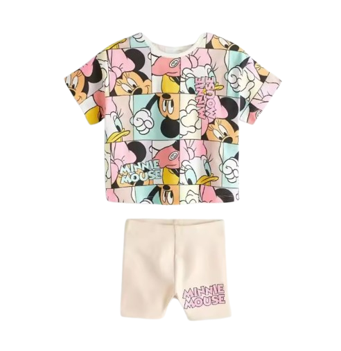 The Alani - Baby Girl Minnie Print  Short Sleeved + Pants