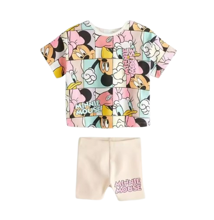 The Alani - Baby Girl Minnie Print  Short Sleeved + Pants