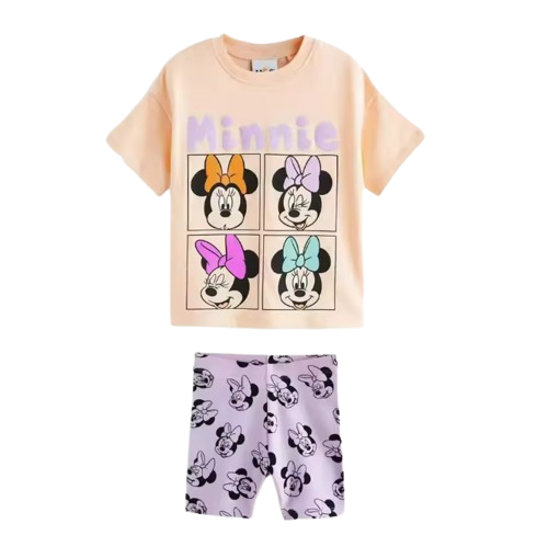 The Alani - Baby Girl Minnie Print  Short Sleeved + Pants