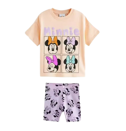 The Alani - Baby Girl Minnie Print  Short Sleeved + Pants