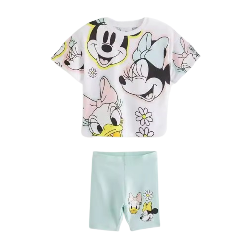 The Alani - Baby Girl Minnie Print  Short Sleeved + Pants