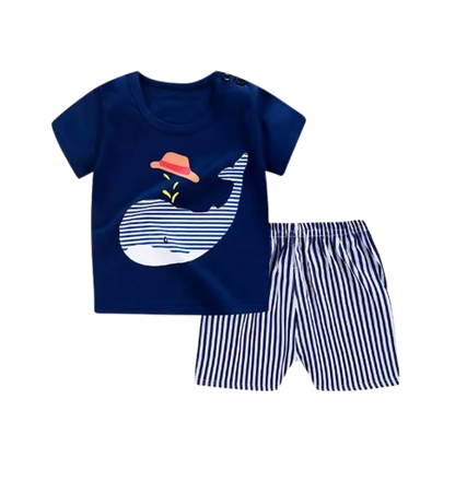 The Ismael - Baby Unisex Cartoon Design T-Shirt + Shorts