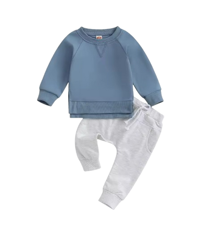 The Kash - Baby Unisex Long Sleeve Crewneck Pullover Sweatshirt Top + Jogger Pant