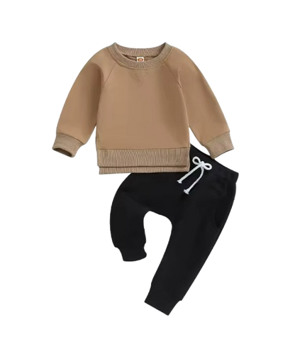The Kash - Baby Unisex Long Sleeve Crewneck Pullover Sweatshirt Top + Jogger Pant