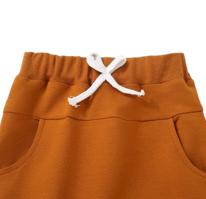 The Myla - Baby Girl "Hello Pumpkin" Letters Printed Embroidery Long-Sleeved T-Shirt + Bell-Bottom Pants