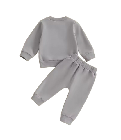 The Marcus - Baby Boy "Mama's Boy" Embroidered Letter Crewneck Sweatshirt + Casual Pants