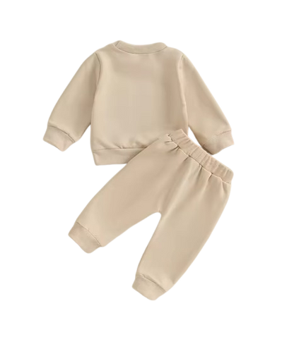 The Marcus - Baby Boy "Mama's Boy" Embroidered Letter Crewneck Sweatshirt + Casual Pants