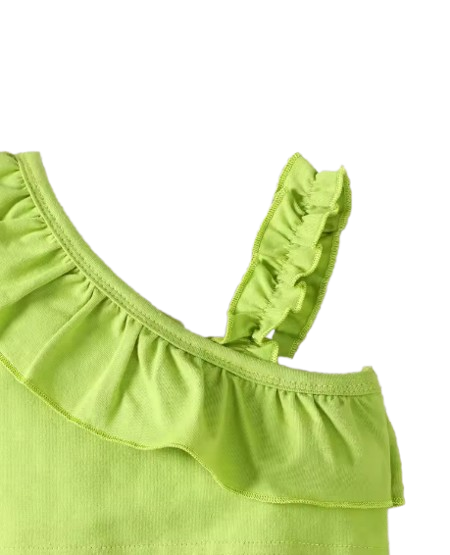 The Ruth - Baby Girl Sleeveless Croptop Top + Avocado Printed Shorts