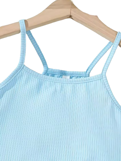 The Hallie - Baby Girl Blue Slip Top+Butterfly Printing Shorts