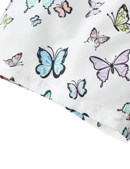 The Hallie - Baby Girl Blue Slip Top+Butterfly Printing Shorts