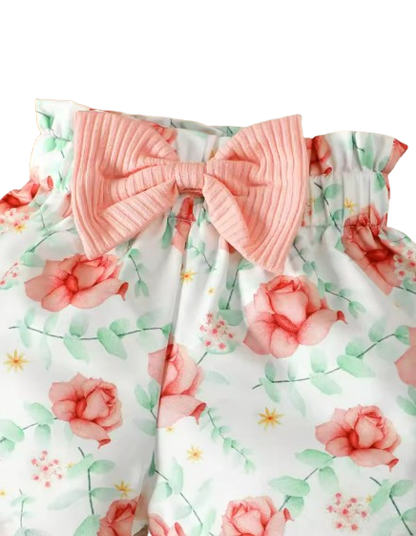 The Lilah - Baby Girl Pink Sling Sleeveless Big Bow Print Set