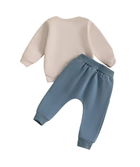 The Mark - Baby Boy Tractor Embroidery Long Sleeve Sweatshirt and Pants Set