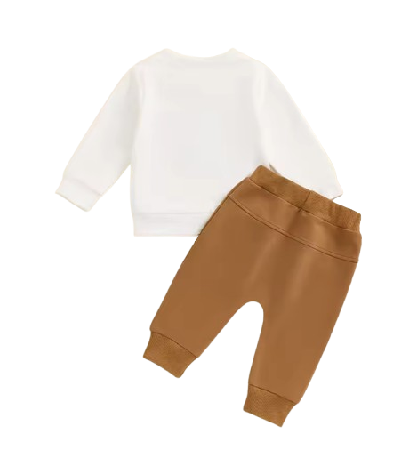 The Tristan - Baby Boy Tractor Print Long Sleeve Sweatshirt and Long Pants