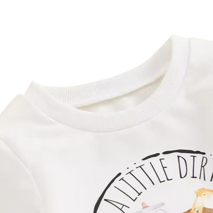The Tristan - Baby Boy Tractor Print Long Sleeve Sweatshirt and Long Pants