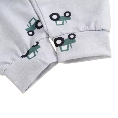 The Bryce - Baby Boy "This Is How I Roll"  Tractor Print Long Sleeve Sweatshirt + Elastic Waist Pants