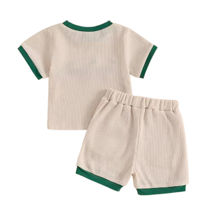 The Brian - Baby Boy Shorts Sets Short Sleeve O Neck Duck Embroidery Tops and Drawstring Shorts Sets