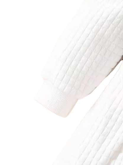 The Celine - Baby Girl Thermal Belted Dress Set Princess Coat Classic Black And White Color Contrast Cardigan