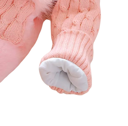 The Brynlee - Baby Girl Plain Colour Plush Thicken Warm Hooded Jacket