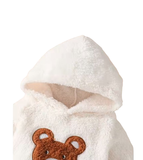 The Nyla - Baby Girl Casual Cute Little Bear Fur Thick Design Hoodie + Pants