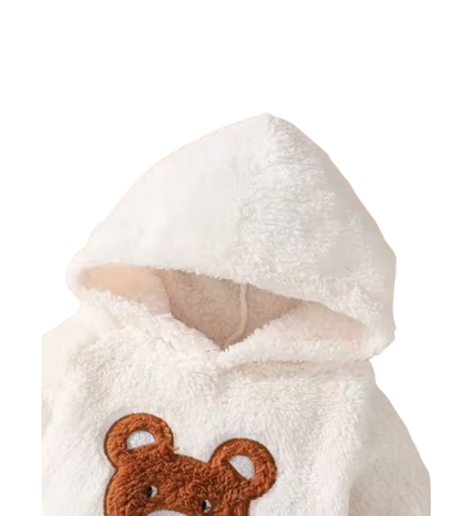 The Nyla - Baby Girl Casual Cute Little Bear Fur Thick Design Hoodie + Pants