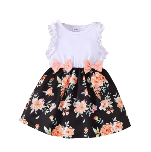 The Antonella - Baby Girl Floral Print Sleeveless Dresses