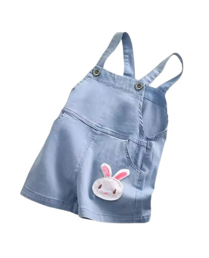 The Zara - Baby Unisex Animal Design Denim Jumper Overalls