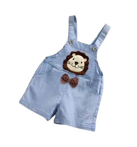 The Zara - Baby Unisex Animal Design Denim Jumper Overalls