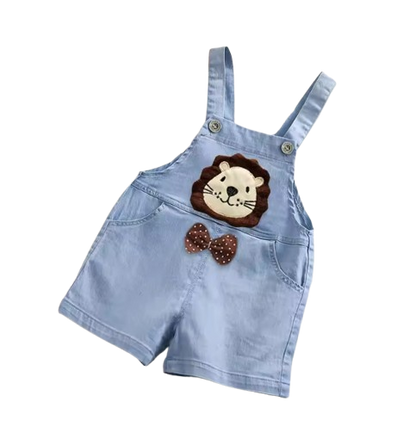 The Zara - Baby Unisex Animal Design Denim Jumper Overalls