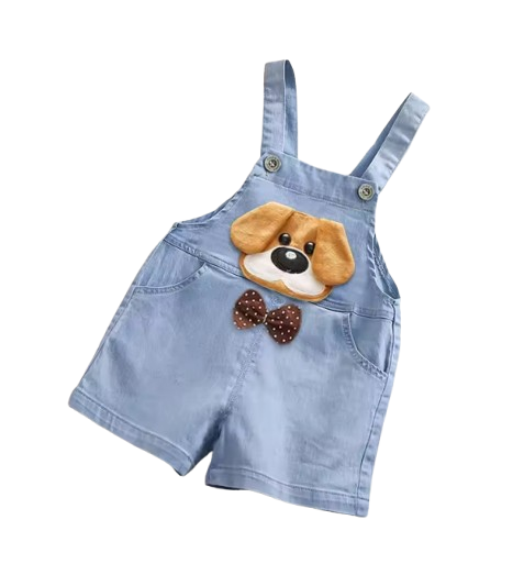 The Zara - Baby Unisex Animal Design Denim Jumper Overalls