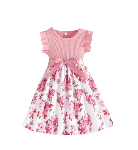 The Cataleya - Baby Girl Cotton Ruffled Sleeveless Floral Princess Dress