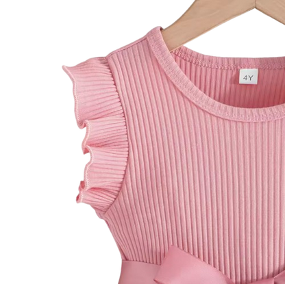 The Cataleya - Baby Girl Cotton Ruffled Sleeveless Floral Princess Dress