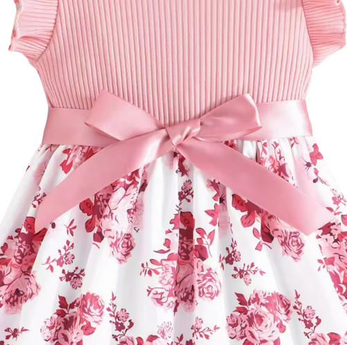 The Cataleya - Baby Girl Cotton Ruffled Sleeveless Floral Princess Dress