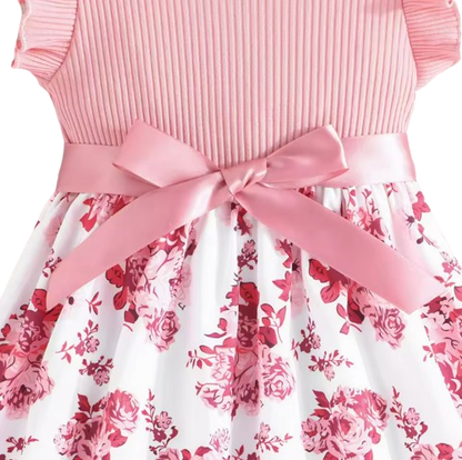 The Cataleya - Baby Girl Cotton Ruffled Sleeveless Floral Princess Dress